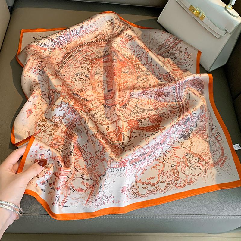 100% Real Silk Scarf Women Square Neck Shawls Wraps for Ladies Foulard Scarves Pashmina Female Hijab Bandana Bufanda Écharpes