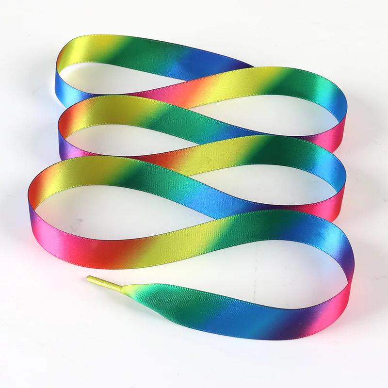 Silk Satin Shoelaces 2 CM Width Flat Ribbon Shoe laces Boots Women Sneakers Shoelace 22 Colors Length 80CM 100CM 120CM 140CM