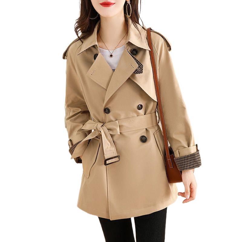Women's Short Trench Coat: Early Autumn Slim-Fit, High-Sense British Style with Waist Emphasis