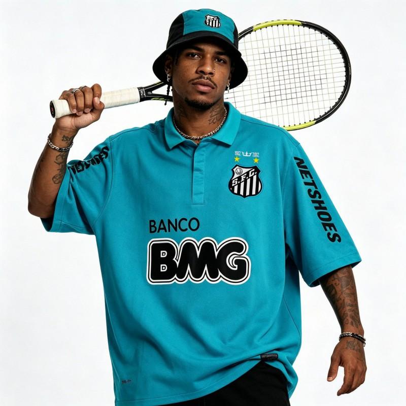 Retro Classic Santos Football Jersey Men Women Short Sleeve Casual Hip Hop Streetwear Sportswear