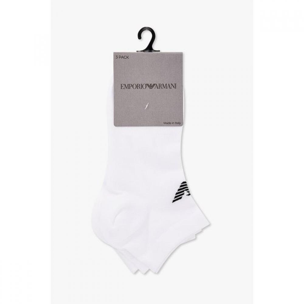 Emporio Armani Men S Eagle Logo SneakerS SockS 3pack 0816145005 S/M