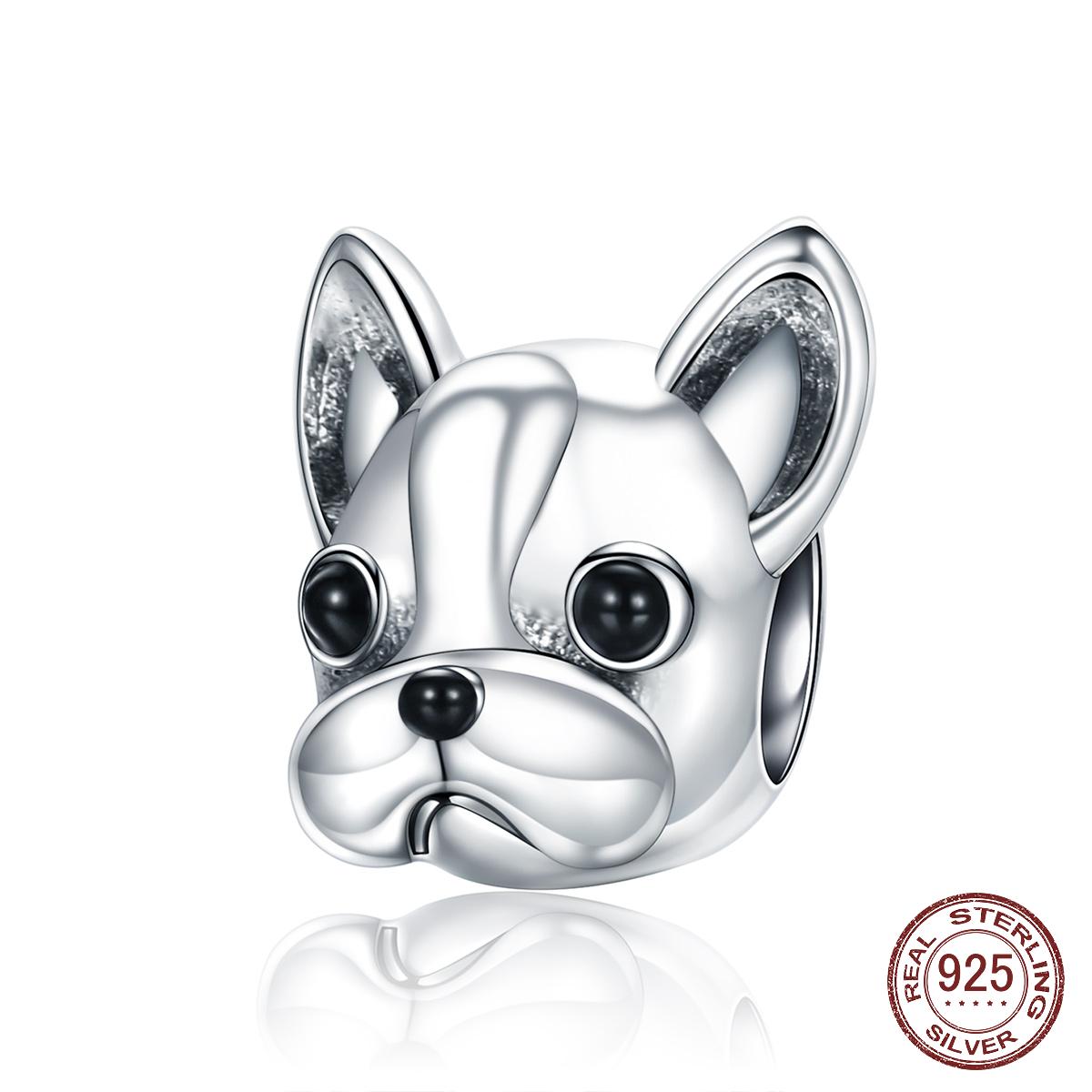 

925 Стерлинг Серебряный Лояльные Партнеры французский BULLDOG Doggy животных бисер подходит женщин Шарм Браслеты Собака DIY ювелирные изделия