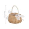 M/L Weiden-Blumenmädchenkorb mit Perlenhenkel & Schleife Handgeflochtener Oster-Rattan-Korb Romantische Hochzeitsdekoration Blumenkorb