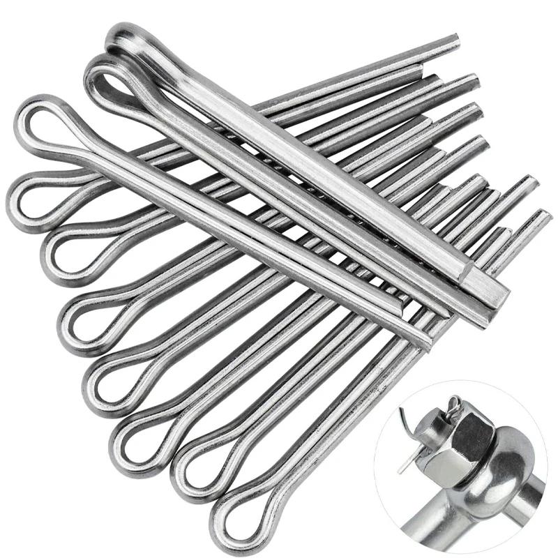 150/230/340PCS Stainless Steel Cotter Pin Kit,304 Stainless Steel Split Pin Assortment Kit +Box Whistle Hairpin U-pin