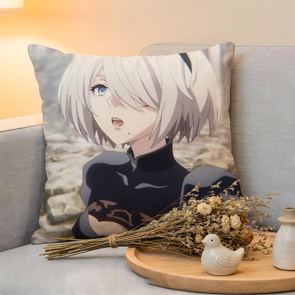 Cushion Cover  Linen  SkinFriendly Soft Decorative Case For Sofa Home Decor Cool Anime NNier Automata Pillow cover