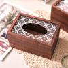 Solid Wood Chinese Retro Tissue Box Creative Living Room Paper Box Dining Table Coffee Table Storage Solid Wood Paper Box
