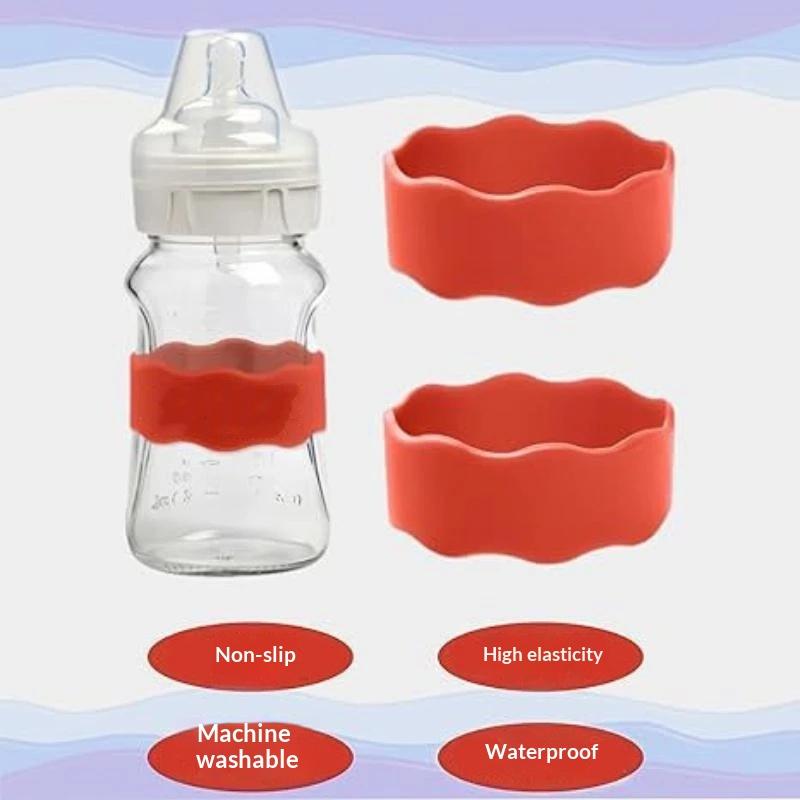 1Pcs Flexible Anti-Slip Cup Grip Wrap Water Bottle Decor Strap Personalized Name Custom Silicone Tumbler Sleeve Band For Party