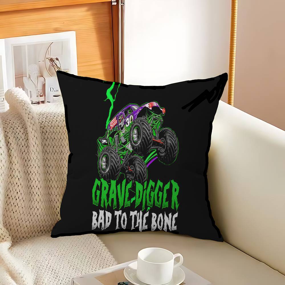 Cartoon Monster Jam Decorative Room Aesthetics Pillow Case Home Decor Bedroom Sofa Bed Couch Pillow Cover 45x45