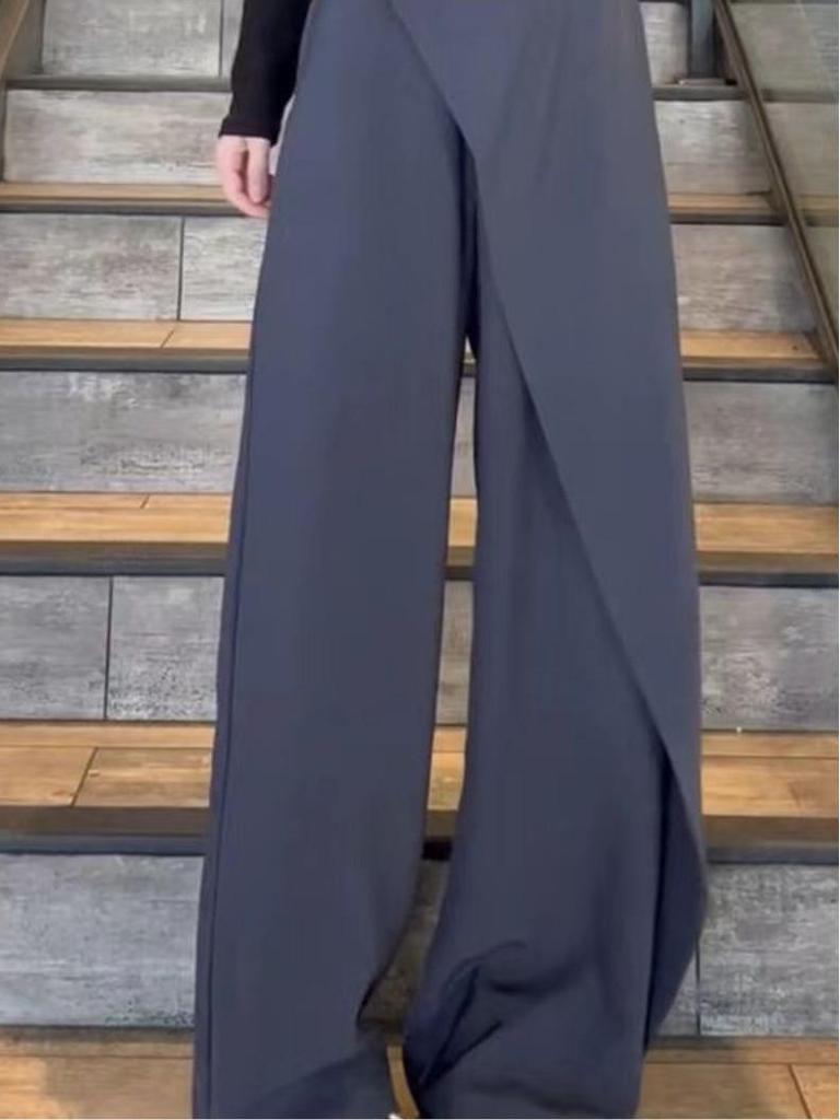 Drapey Women's Irregular Straight-Leg Suit Trousers - 2024 Fashion