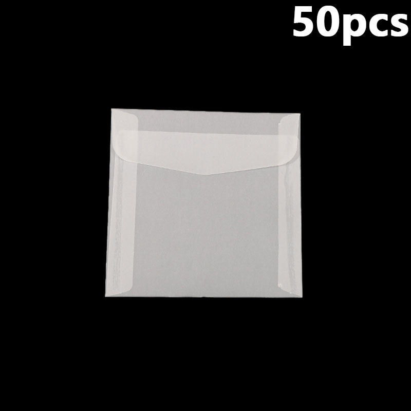 50pcs Mini Translucent Flat Paper Bags Translucent Envelopes Bags for Storing Photos Stamps Ring Earring Jewellery Coin Storage