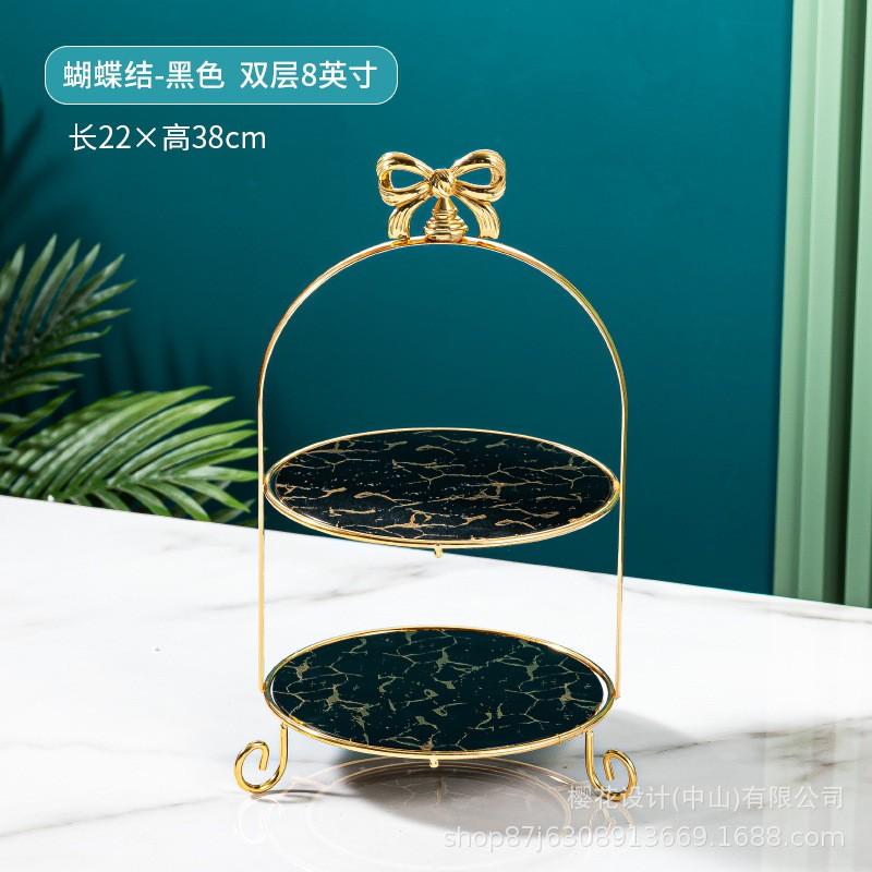 Multi-Tier Glass Dessert Stand Afternoon Tea Cake Serving 8/10 Inch 2-3 Layer Snack Display Rack Minimalist Luxury Style