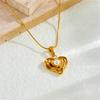 Gold Plated Snake Chain Necklace with Layered Heart and Pearl Pendant Fashion Jewelry for Women