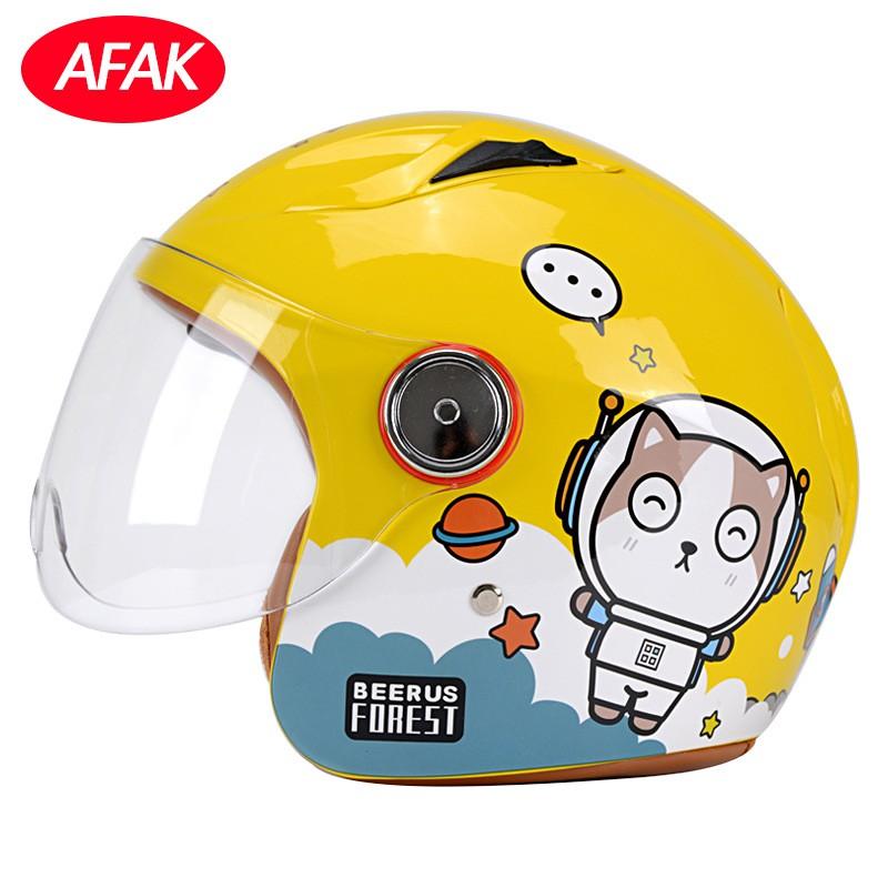 Certified Kids Motorcycle Helmet Electric Scooters ABS Half Safe Lightweight Cartoon Design