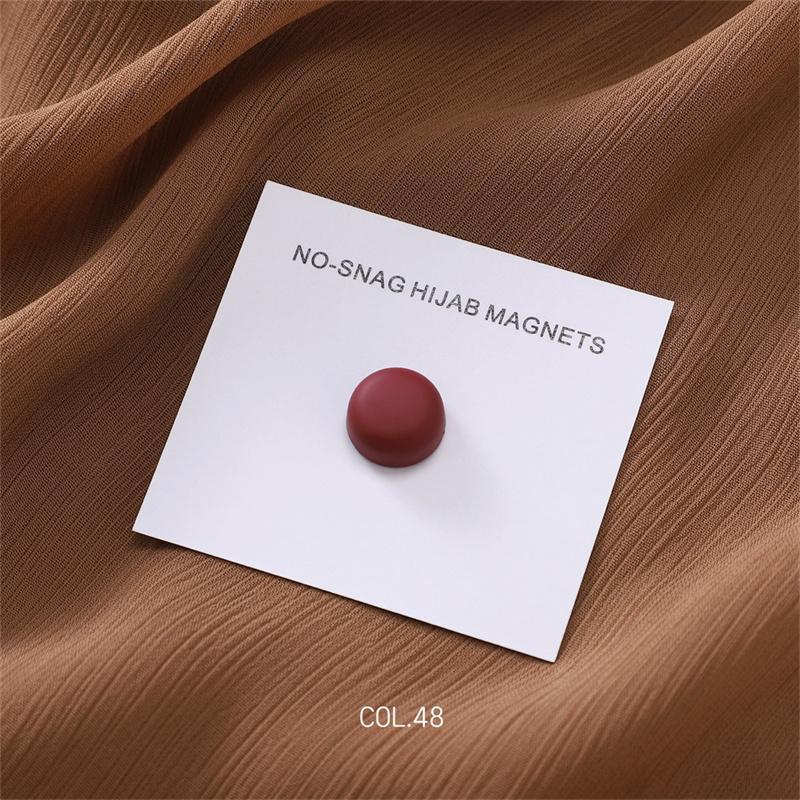 New 54color Matte Silk Scarf Hijab Magnet Brooch Strong Magnetic Buttons Round Shawl Dual-use Collar Clip Cufflinks