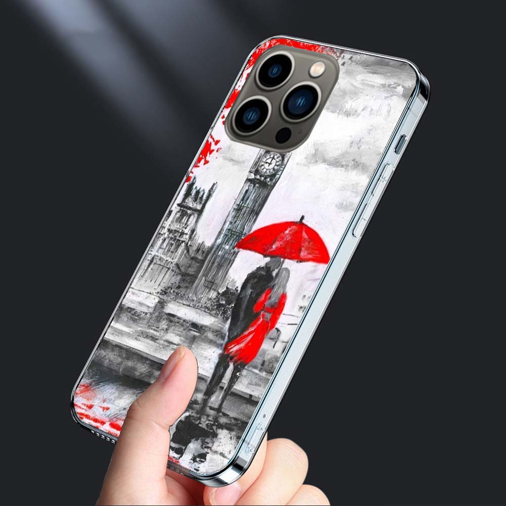Artist London Painting Oil Painting Phone Case For Iphone 16E 15 Pro 14 Plus 17E 16 17 Pro Max Air 11 12 13 Mini Shockproof C