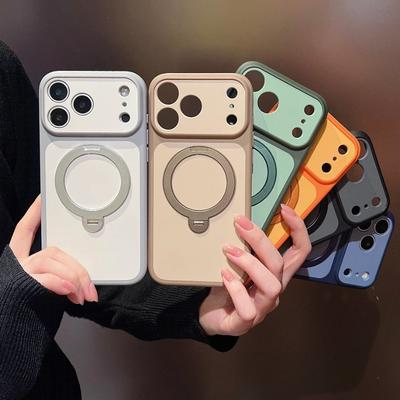 Multi Function Skin Holder Magnetic Mobile Phone Cases For iPhone 17 16 15 14 13 Pro Max Protective Shockproof Hard Cover Shell