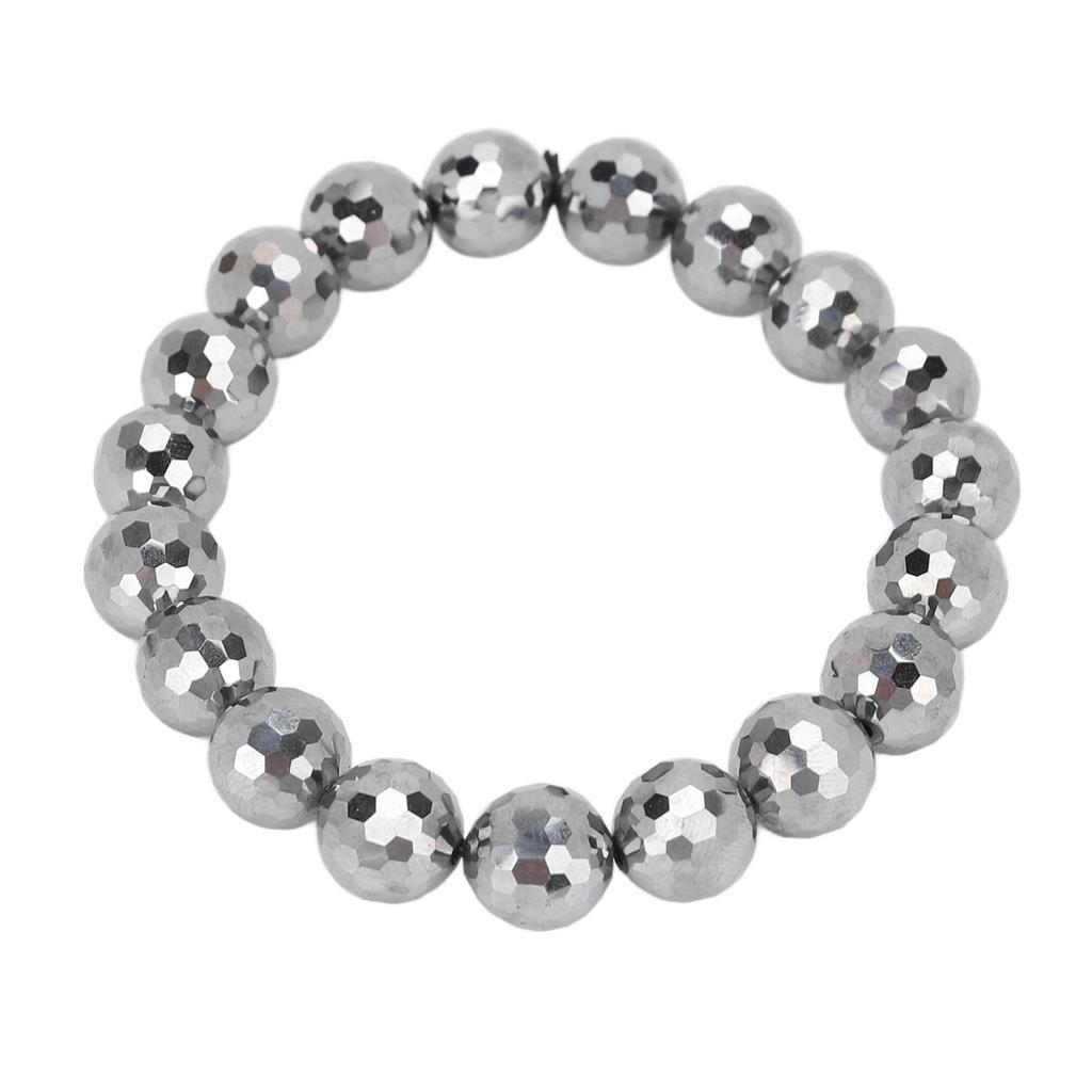 Bransoletka Terahertz Błyszczące fasetowane koraliki Modna bransoletka z kamieniem energetycznym dla kobiet mężczyzn