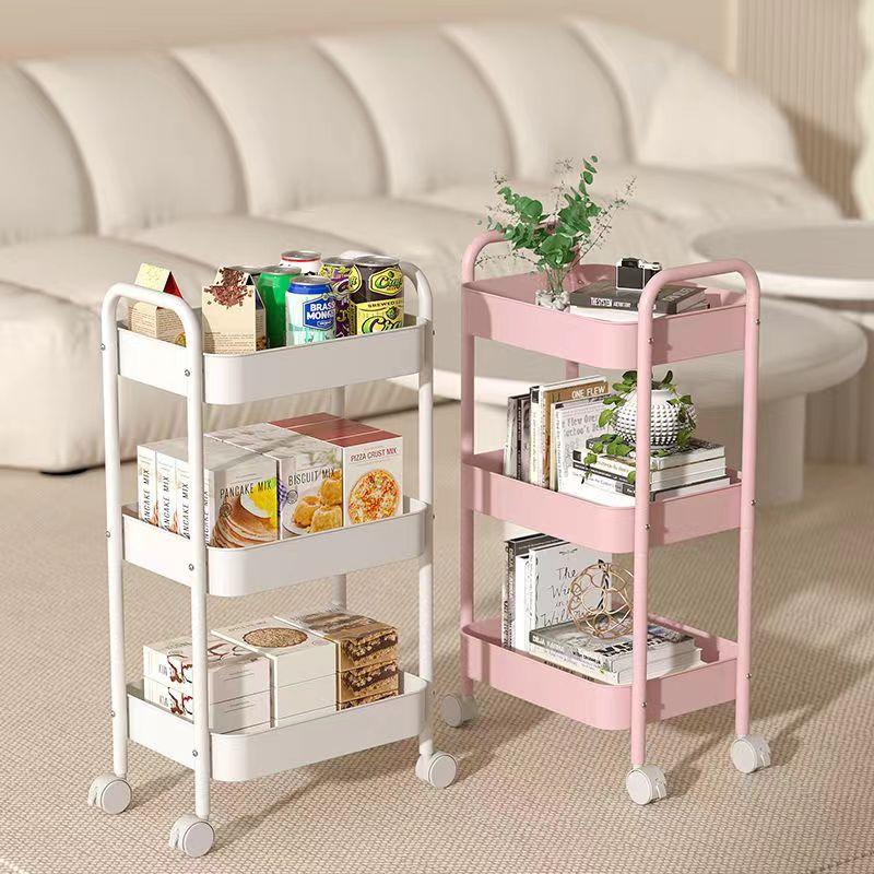 Small Trolley Multi-Layer Mobile Storage Rack for Kitchen, Bedroom, Bathroom, Snacks, Living Room, and Toilet Floor Storage