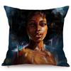 African Black Woman Portrait Oil Painting Sofa Decoration Pillow Case Africa Girl Lady Style Cotton Linen Cushion Cover