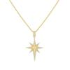 18K Gold Copper Necklace with Zircon & Diamond Eight-Pointed Star Pendant - Light Luxury Clavicle Chain