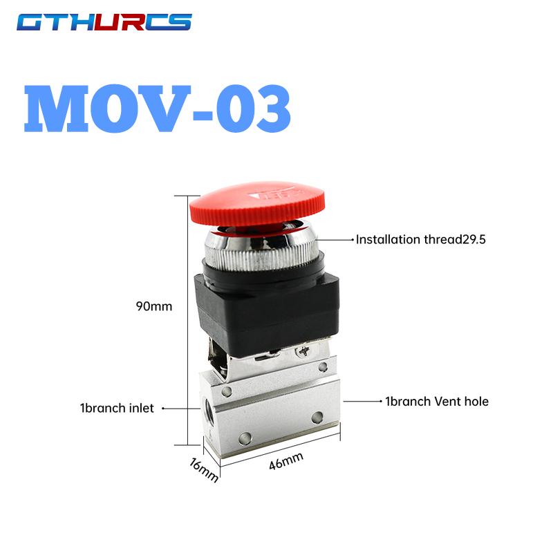 Pneumatic Mechanical Valve MOV-01 MOV-02 MOV-03 03A Valve Air Switch Control Valve Quick Push Button MOV Ventilation Valves 4