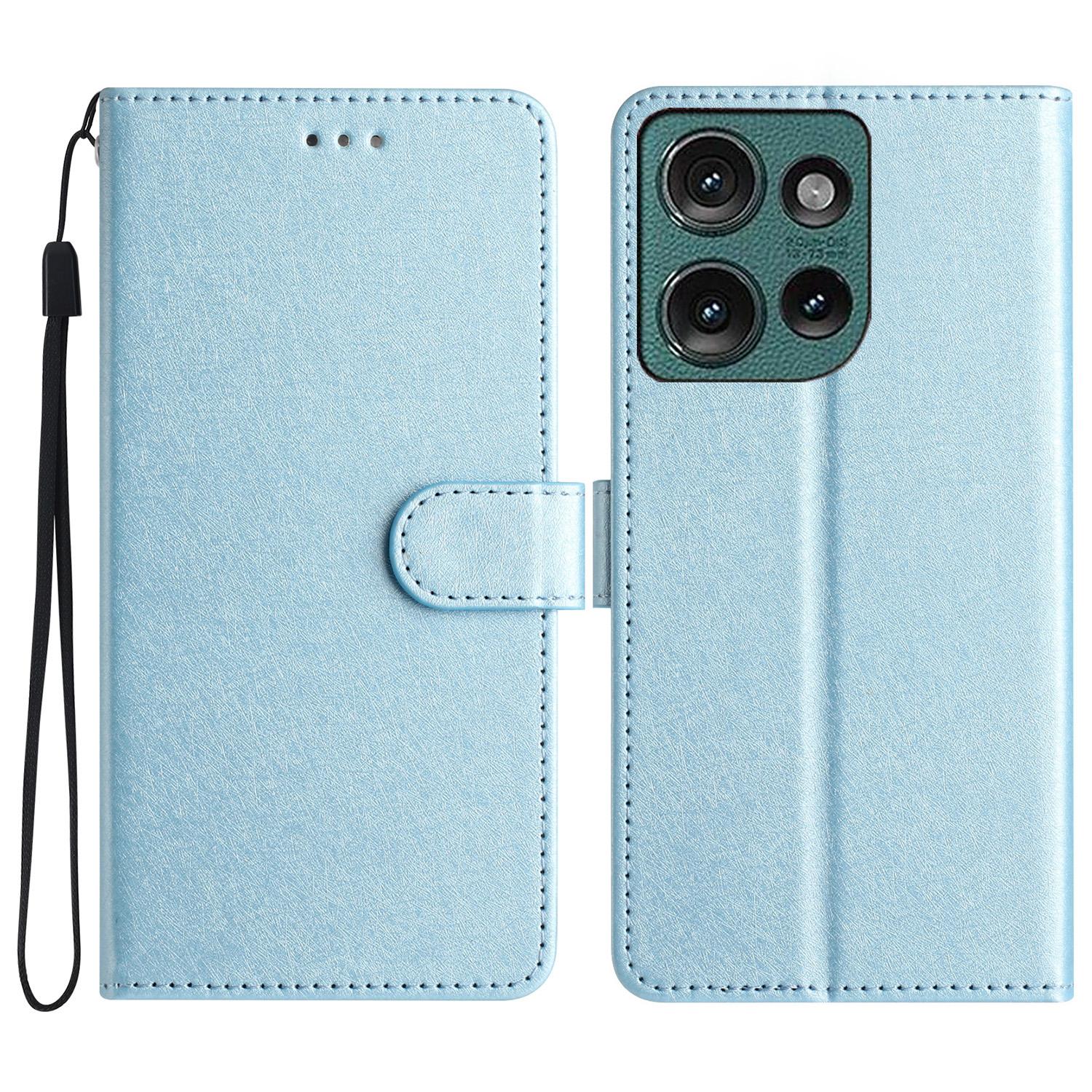 

For Motorola Edge 50 5G Wallet Case Leather Folio Phone Cover Magnetic Clasp Sky Blue