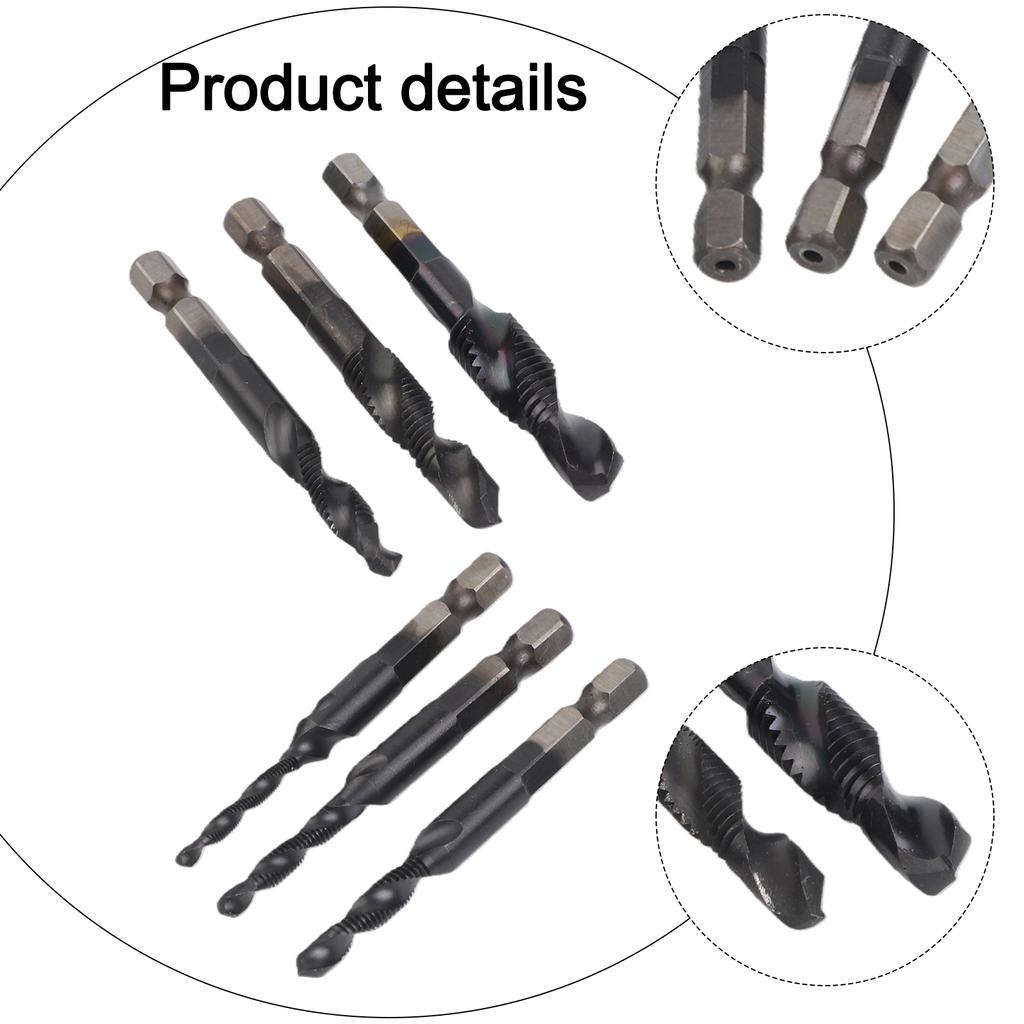 Wood Drilling Tools Composite Tap Set 6 Piece Set Enhanced Functionality Integrated Storage Box For Woodworking 4*0.7