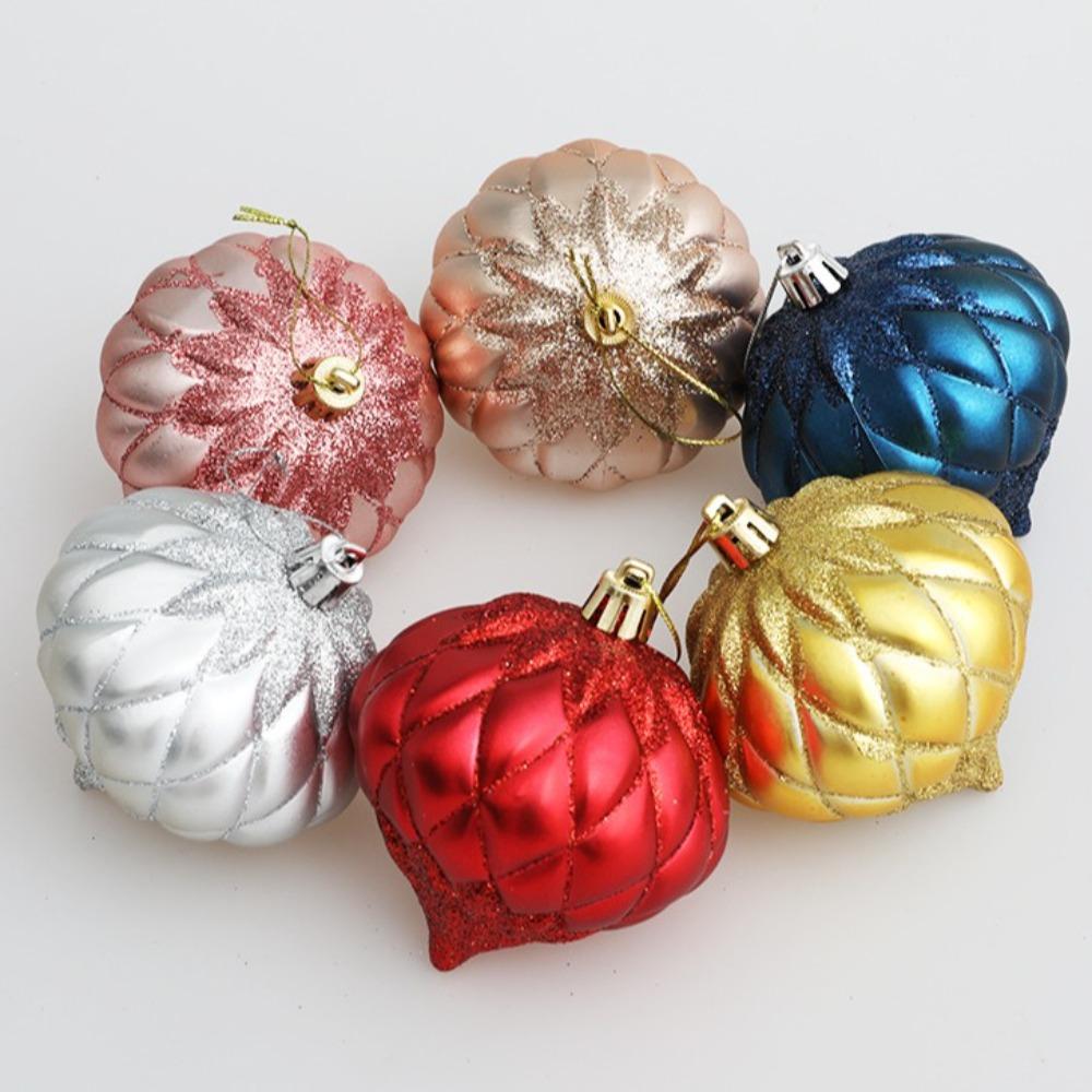 3Pcs/Box Painted Onion Balls Christmas Tree Ornament Plastic DIY Crafts Painted Christmas Gifts Boxes Pendant Hanging Ornament