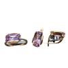 Russia 585 Purple Gold Amethyst Ring Luxury Temperament Color Gold Plated Rose Gold Live Design Ring