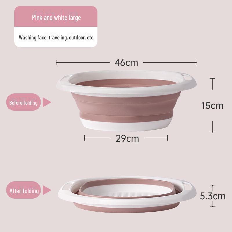 Lavoar portabil din silicon pliabil: Spălătorie extinsă și baie pentru picioare pentru cămine, acasă și călătorii