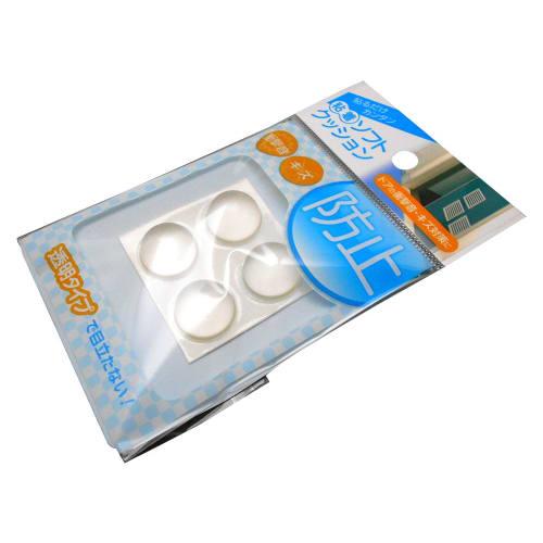 Wake Sangyo Soft Cushion, Round, Adhesive, Transparent, 17.6mm Diameter x 9.6mm Height, Scratch Resistant, Impact Sound Resistant, Door, CN-005, Pack