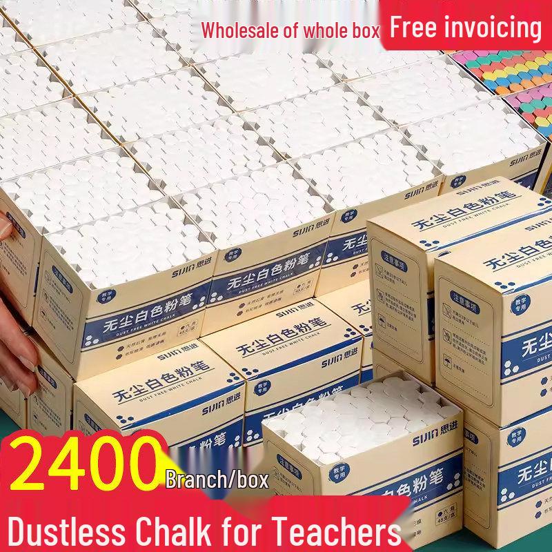 Hexagonal Dustless Chalk Set, 32 Multi-Color, 12 Highlight Colors, Perfect for Blackboards & Children's Art.