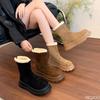 Retro Casual Comfortable Women's Shoes New Winter Thick Soled Round Toe Cotton Boots Warm Fashionable Versatile Snow Boots