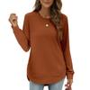 Women's Clothing Autumn and Winter New Item Round Neck Irregular Hem Long Sleeved Loose Casual Women's Clothing