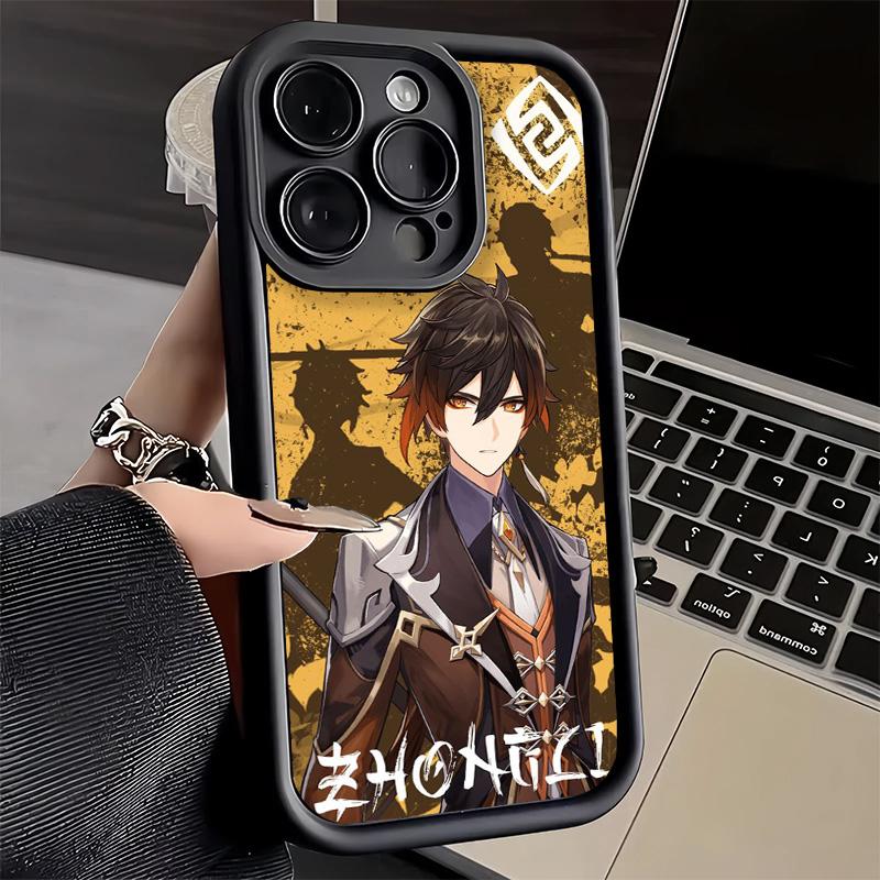 Phone Case for iPhone 17 Air 16E 15 16 Pro Max Genshin Impact Zhongli Cover 14 Plus 13 12 Mini Soft Shell Silicone Fundas