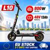 800W Powerful Electric Scooter 48V 13Ah Max Speed 45km/h Long Range 10'' Tires Dual Shock Absorbing Folding EScooter for Adults