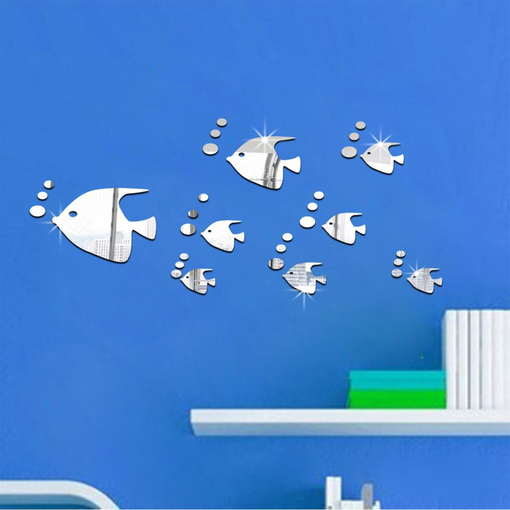 (Nikita) Samolepky na zeď Bubble Fish Zrcadlové samolepky Akrylové zrcadlové samolepky na zeď