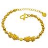 Gold-Plated Pixiu Beaded Bracelet: Luxurious Light Gold Jewelry for Women