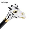 Ceramic Giraffe Head Wooden Single Joint Fashion Wood Walking Stick Decorative Walking Cane Halloween Mace Wand Crosier 95cm