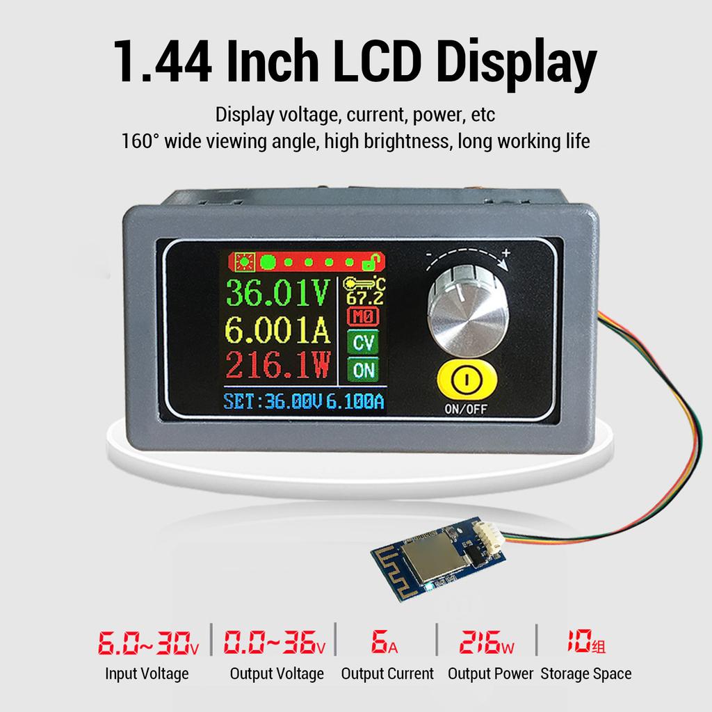 Regolatore di Tensione DC-DC Display Digitale Convertitore Regolabile Modulo Step Up e Down Ingresso 6.0-30V Uscita 0.0-36V