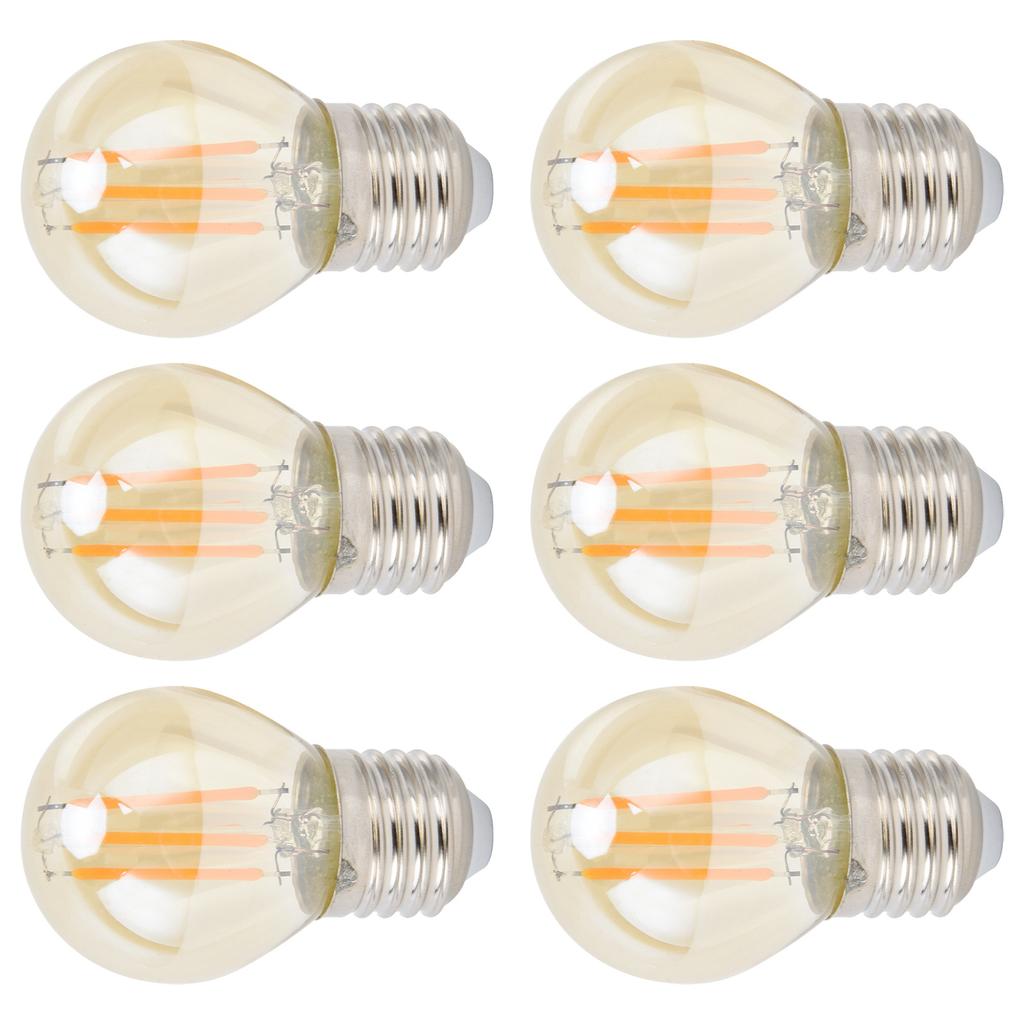 6PCS G45 LED Vintage Light Bulb Gold E27 Base Lamp for Home Decorative Bulb 6W 220V Warm Light