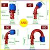 2Pcs 0 ° 45 ° 90 ° 180 ° AN4 6 8 10 12 Fuel Cooler Hose Connector Automotive Parts Connection Adapter Connector Automotive Parts