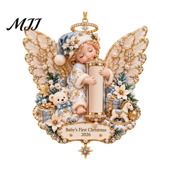 Salvadanaio Decorativo Albero di Natale Portacandele Angelo Ornamento da Appendere, Ciondolo Denaro Acrilico per Decorazione Festiva, Contenitore Ricordo Stagionale Festivo