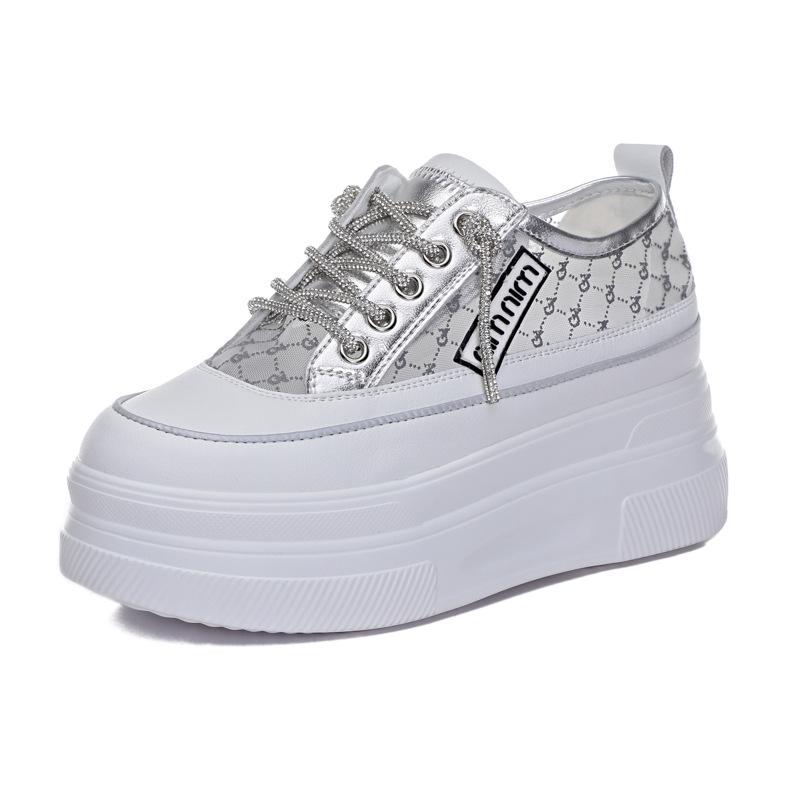 

Trendy autumn new thick-soled inner height increase casual versatile net shoes female student shoes 34