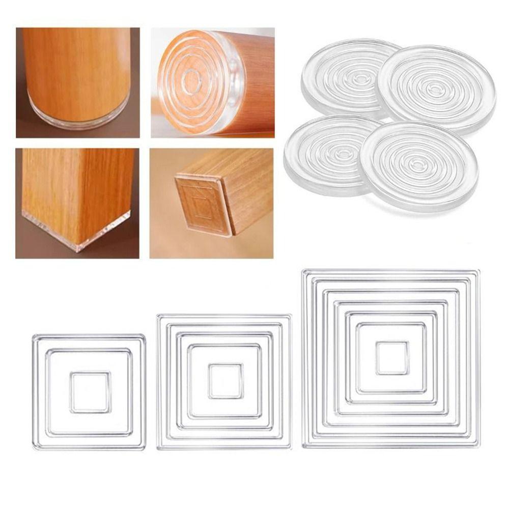 4Pcs Self Adhesive Silent Table Foot Mat Transparent Sofa Chair Foot Fixed Pads  Sofa Corner
