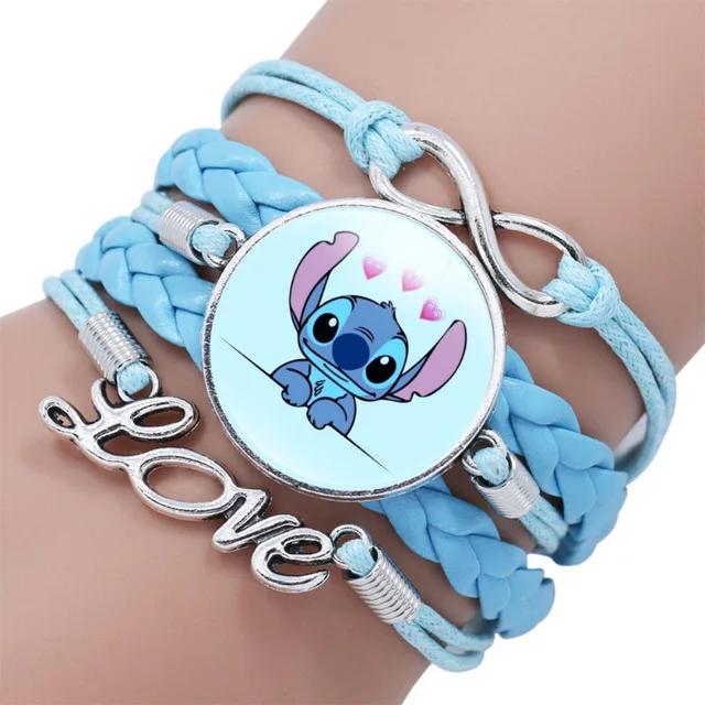 New  Lilo & Stitch Cartoon Bracelet Anime Figure Stitch Soft Leather Wristband Accessories Girls Kids Cute Jewelry Gifts