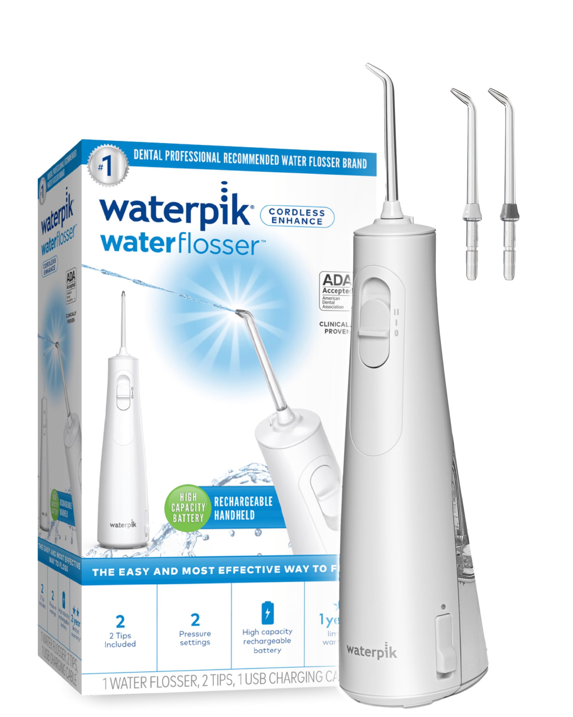 

Waterpik Waterpik Всемирная доля рынка 1 Рекомендовано стоматологами по всему миру Степень удаления зубного налета Водонепроницаемый дизайн Беспроводная струйная мойка Ирригатор для полости рта белый