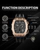 TSAR BOMBA Men's Skeleton Automatic Watch Ceramic Japanese Movement Tonneau Silicone Strap 50M Water Resistant Luminous Luxury Business Fashion Sports