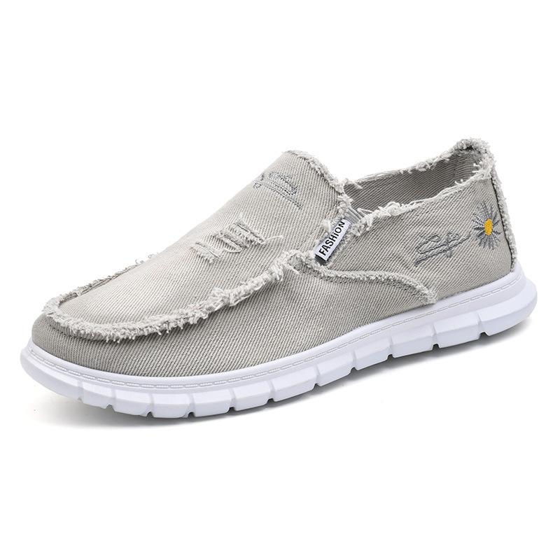 Men's Casual Canvas Shoes Breathable Slip on Loafers Men's Boat Shoes