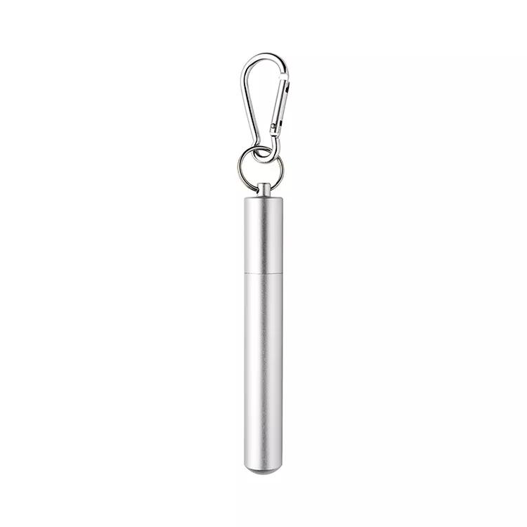 Reusable Metal Collapsible Straw Set 304 Stainless Steel Drinking Straw With Case Brush Telescopic Straw